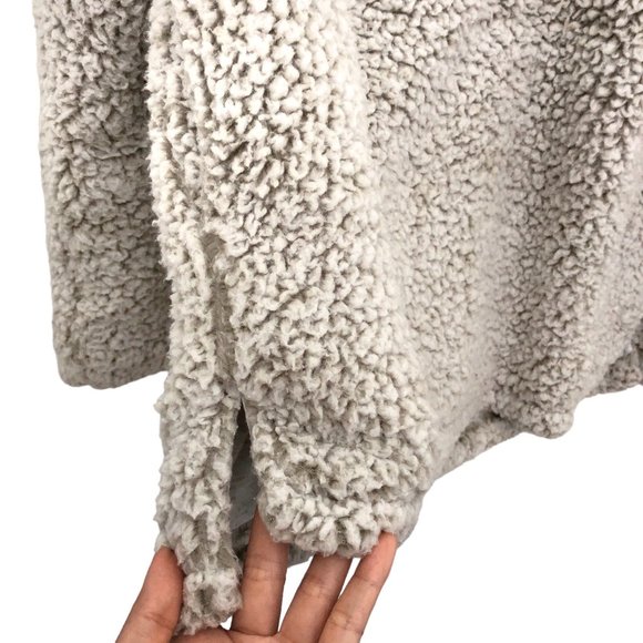 Thread & Supply Mock Neck Fleece Marled Ivory Gray Jacket M - Picture 6 of 8